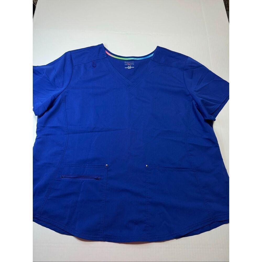 Scrubstar Ultimate Electric Blue Short Sleeve Scrub Top Size 3XL